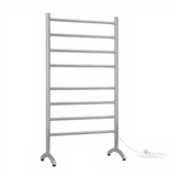 Thermogroup Straight Round Freestanding Heated Towel Rail - 240V - 6 Bar - Polished Stainless Steel
