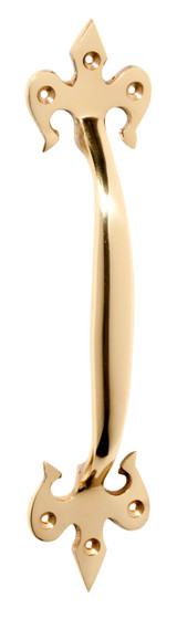 Tradco Fleur-de-lis Pull Handle - 230mm - Polished Brass