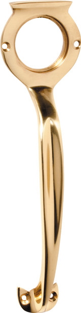 Tradco Pull Handle with Cylinder Hole - 185 x 50mm - Polished Brass