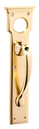Tradco Federation Pull Handle with Cylinder Hole - 255mm - Polished Brass