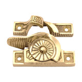 Character House Decorative Sash Window Fastener - 65 x 15mm - Polished Brass