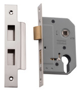 Tradco Euro Mortice Lock - 46mm Backset - Polished Nickel