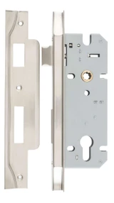 Iver Rebated Euro 85 Mortice Lock - 45mm Backset - Satin Nickel