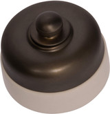 Tradco Ivory Porcelain Base Fan Controller - 60mm - Antique Brass