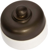 Tradco Ivory Porcelain Base Dimmer - 60mm - Antique Brass