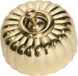 Tradco Fluted Toggle Light Switch - 55mm - Polished Brass