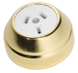 Tradco Federation White Socket Power Point - 60mm - Polished Brass