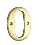 '0' House Number - 75mm - Polished Brass