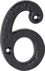 Tradco '6' Iron House Number - 75mm - Matte Black