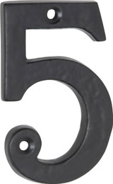 Tradco '5' Iron House Number - 75mm - Matte Black