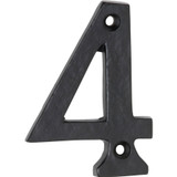 Tradco '4' Iron House Number - 75mm - Matte Black