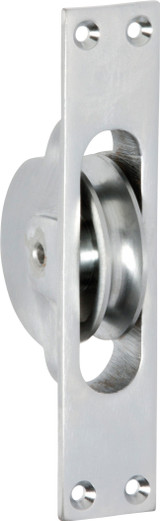 Tradco Sash Window Pulley - 125 x 25mm - Satin Chrome
