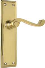 Tradco Milton Lever Door Handle - 200 x 50mm - Polished Brass