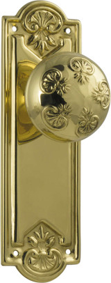 Tradco Art Nouveau Door Knob - 188 x 58mm - Polished Brass