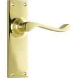 Tradco Victorian Lever Door Handle - 152 x 42mm - Polished Brass