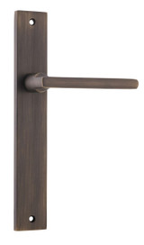 Iver Baltimore Lever Door Handle - Rectangular Plate - 240 x 38mm - Signature Brass