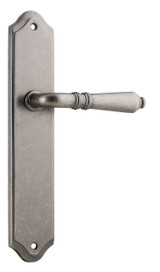 Iver Sarlat Lever Door Handle - Shouldered Plate - 250 x 48mm - Distressed Nickel