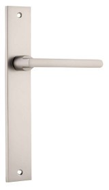 Iver Baltimore Lever Door Handle - Rectangular Plate - 240 x 38mm - Satin Nickel