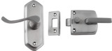 Tradco Fly Screen Door Handle - Left Hand - 98 x 36mm - Satin Chrome
