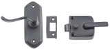 Tradco Fly Screen Door Handle - Left Hand - 98 x 36mm - Matte Black