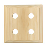 Tradco Traditional Quad Switch Square Mounting Block - 155 x 155mm - Pine