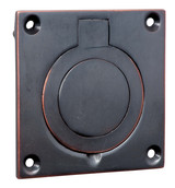 Tradco Flush Ring Pull - 63 x 63mm - Antique Copper
