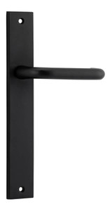 Iver Oslo Return Lever Door Handle - Rectangular Plate - 240 x 38mm - Matte Black