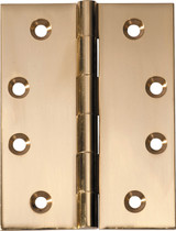 Tradco Fixed Pin Hinge - 100 x 75mm - Unlacquered Polished Brass