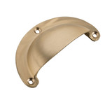 Tradco Large Cast Brass Drawer Pull Handle - 100mm - Unlacquered Satin Brass