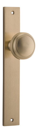Iver Paddington Door Knob - Rectangular Plate - 240 x 38mm - Brushed Brass