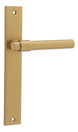 Iver Helsinki Lever Door Handle - Rectangular Plate - 240 x 38mm - Brushed Brass