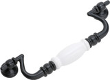 Tradco White Porcelain Drop Handle - 256mm - Matte Black