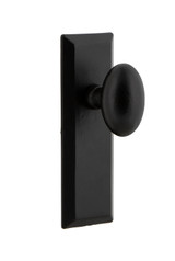 Ageless Iron Oval Aeg Door Knob - Keep Plate - 181 x 64mm - Black Iron