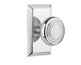 Nostalgic Deco Door Knob - Studio Plate - 102 x 64mm - Bright Chrome