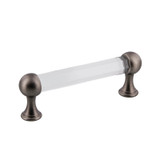Nostalgic Clear Crystal Cabinet Pull Handle - Antique Pewter