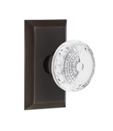 Nostalgic Traditional Crystal Meadows Door Knob - Studio Plate - 102 x 64mm - Timeless Bronze