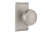 Nostalgic Craftsman Door Knob - Studio Plate - 102 x 64mm - Satin Nickel