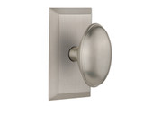 Nostalgic Restoration Homestead Door Knob - Studio Plate - 102 x 64mm - Satin Nickel