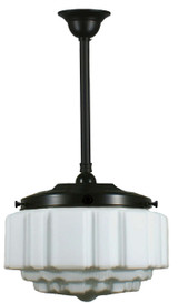 Lighting Inspirations Rod Pendant Light - St Kilda Glass - 360mm - Patina Black
