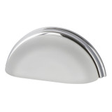 Nostalgic Frosted Crystal Cup Pull Handle - 76mm CTC - Chrome