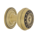 Nostalgic Heritage Meadows Cabinet Knob with Backplate - 35mm - Antique Brass