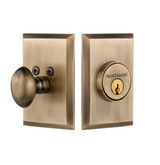 Nostalgic Streamline New York Deadbolt - 89 x 64mm - Antique Brass