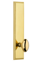 Grandeur Oval Eden Prairie Door Knob - Carre Tall Plate - 279 x 64mm - Polished Brass