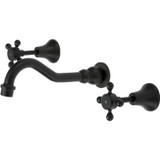 Fienza Modern Vintage Lillian Wall Mounted Bath or Basin Tap - Cross Handles - Matte Black