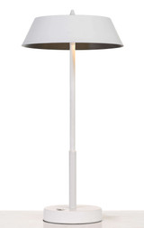 Telbix Allure Industrial Table Lamp - White & Silver