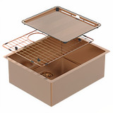 Piazza Single Bowl Kitchen Sink - 545x445mm - Artisan Copper
