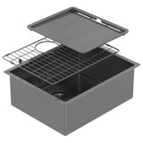 Piazza Single Bowl Kitchen Sink - 545x445mm - Black Pearl