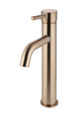 Meir Curved Tall Basin Mixer Tap - Fixed Spout - Champagne
