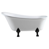 Fienza Clawfoot Free Standing Bath with Overflow - Gloss White