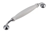 Tradco White Porcelain Cabinet Pull Handle - 192mm - Chrome
